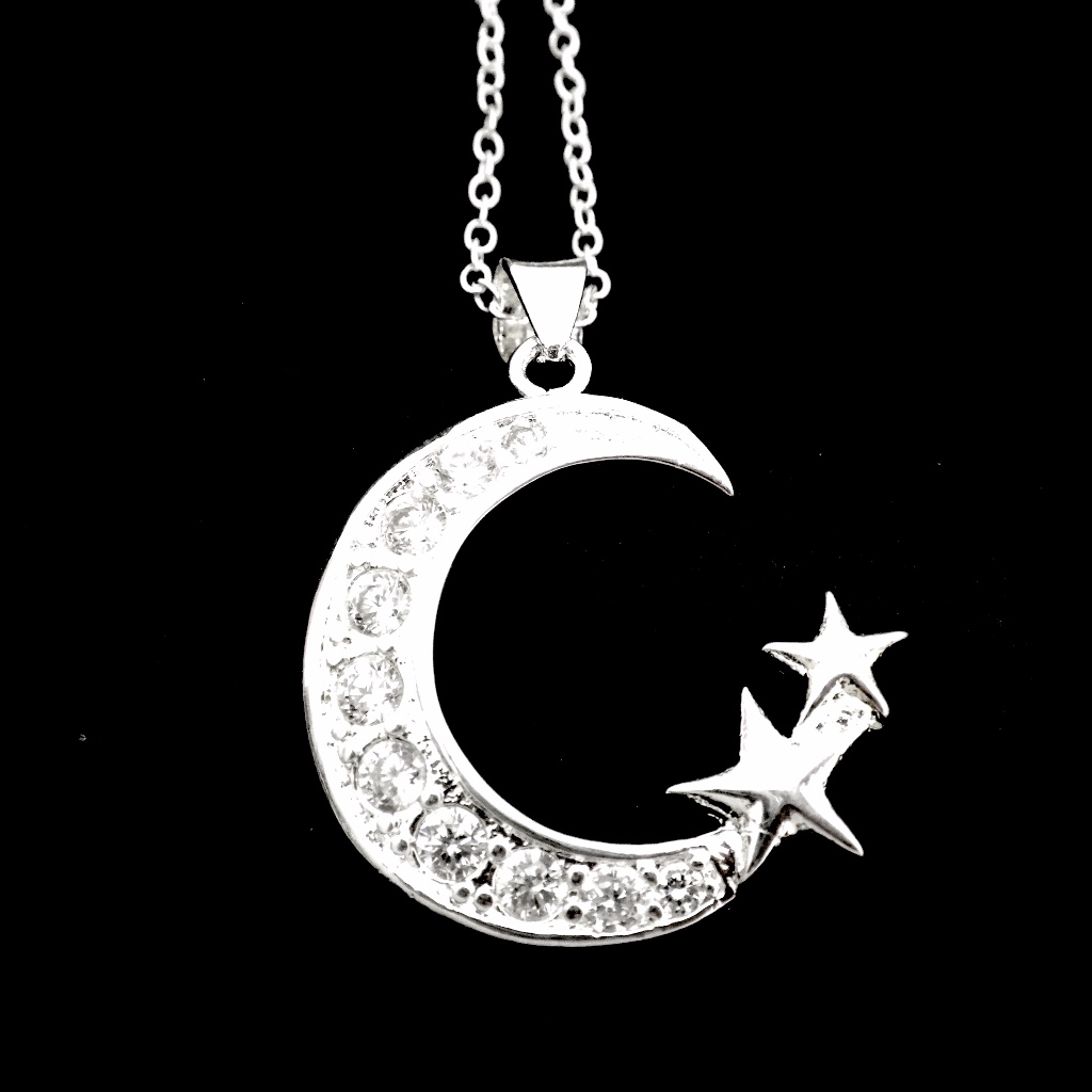 Sterling Silver Moon & Stars Necklace